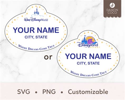 Printable Disney Cast Member Name Tag